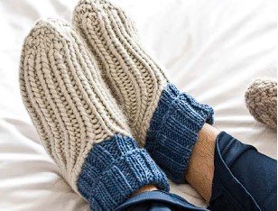 Ribby Slipper Socks