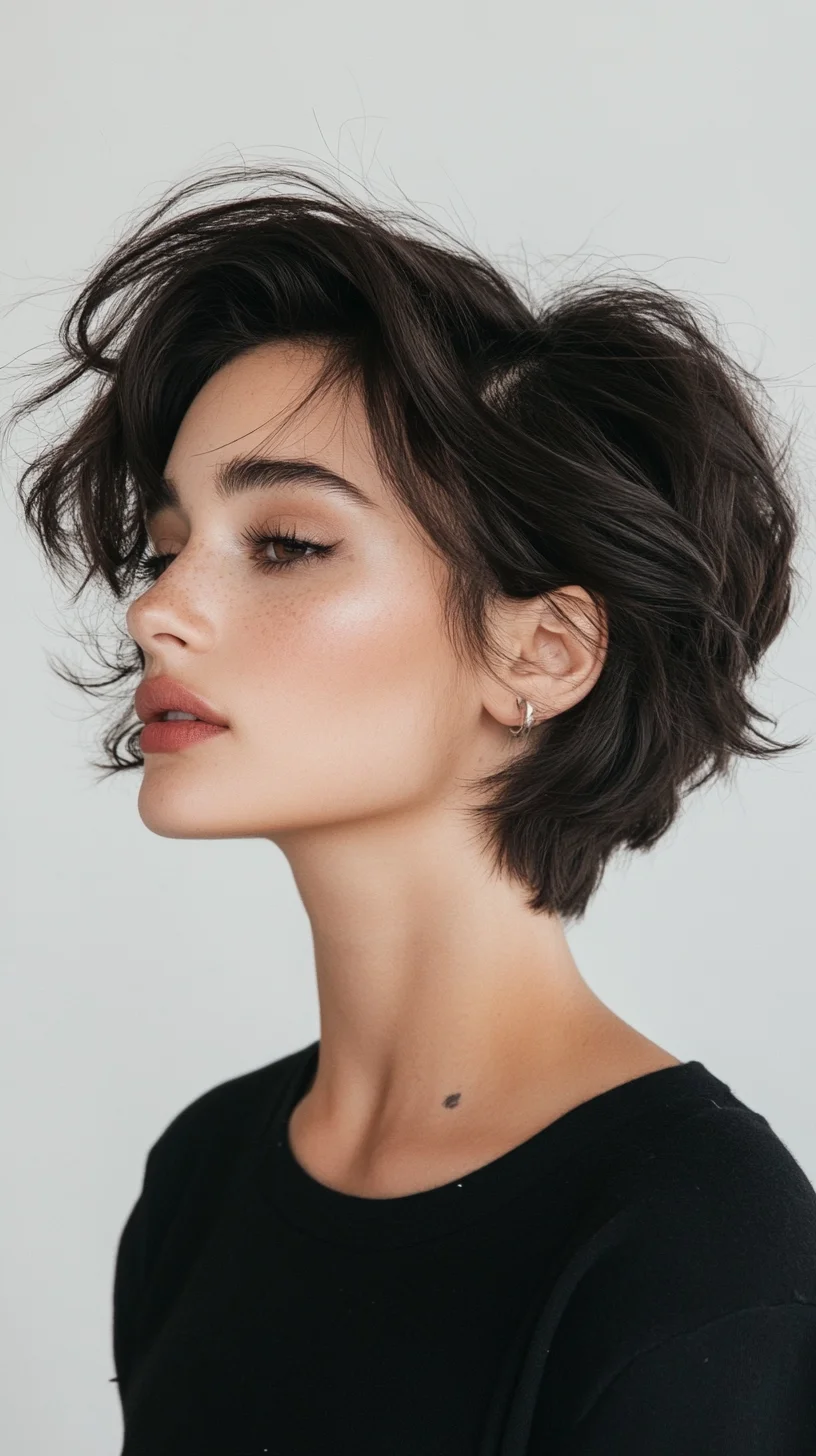 Edgy Effortlessness: Modern Textured Short Bob for a Chic Look