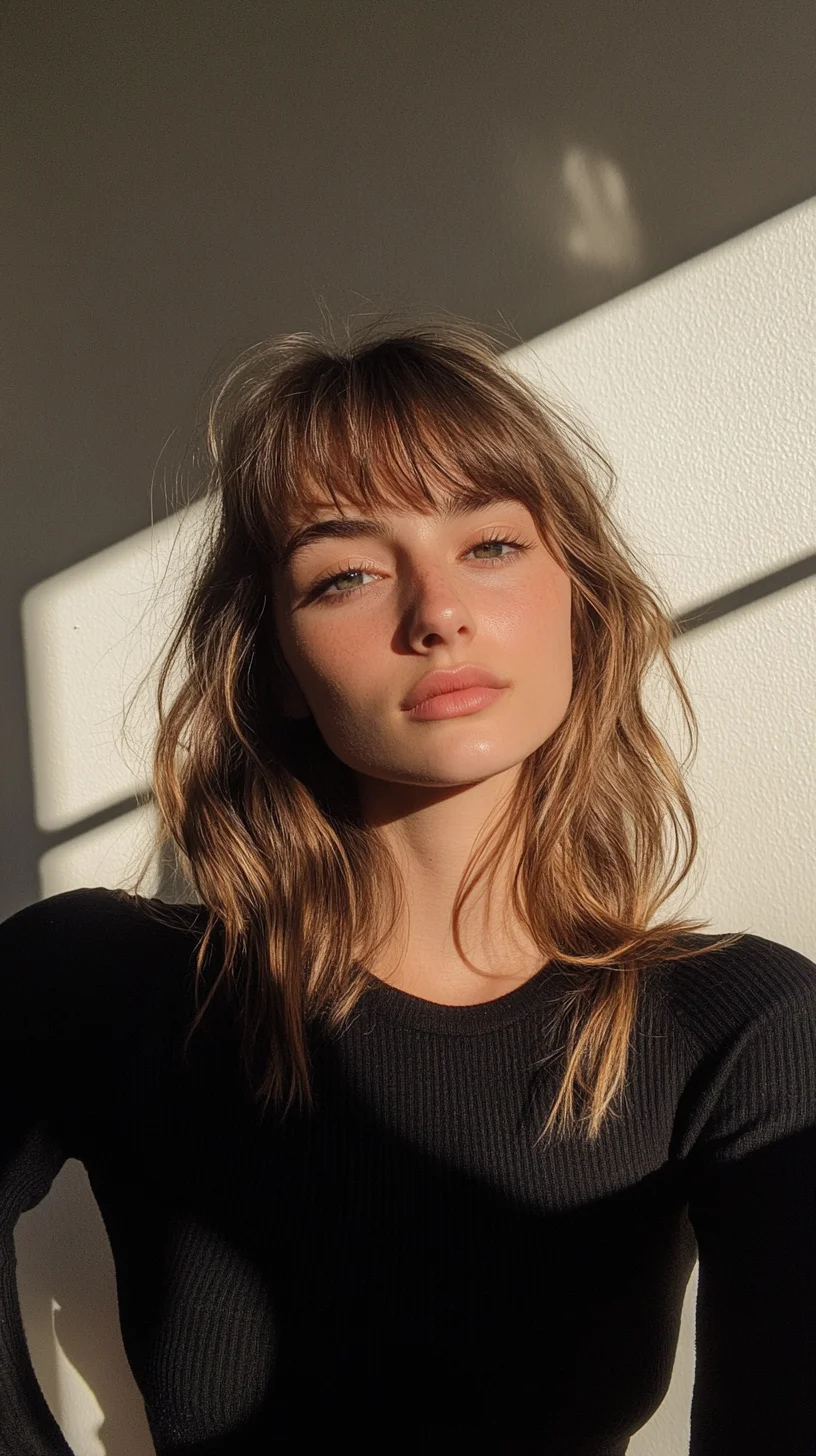 Effortless Beachy Waves with Fluffy Bangs: Your Go-To Casual Chic Look