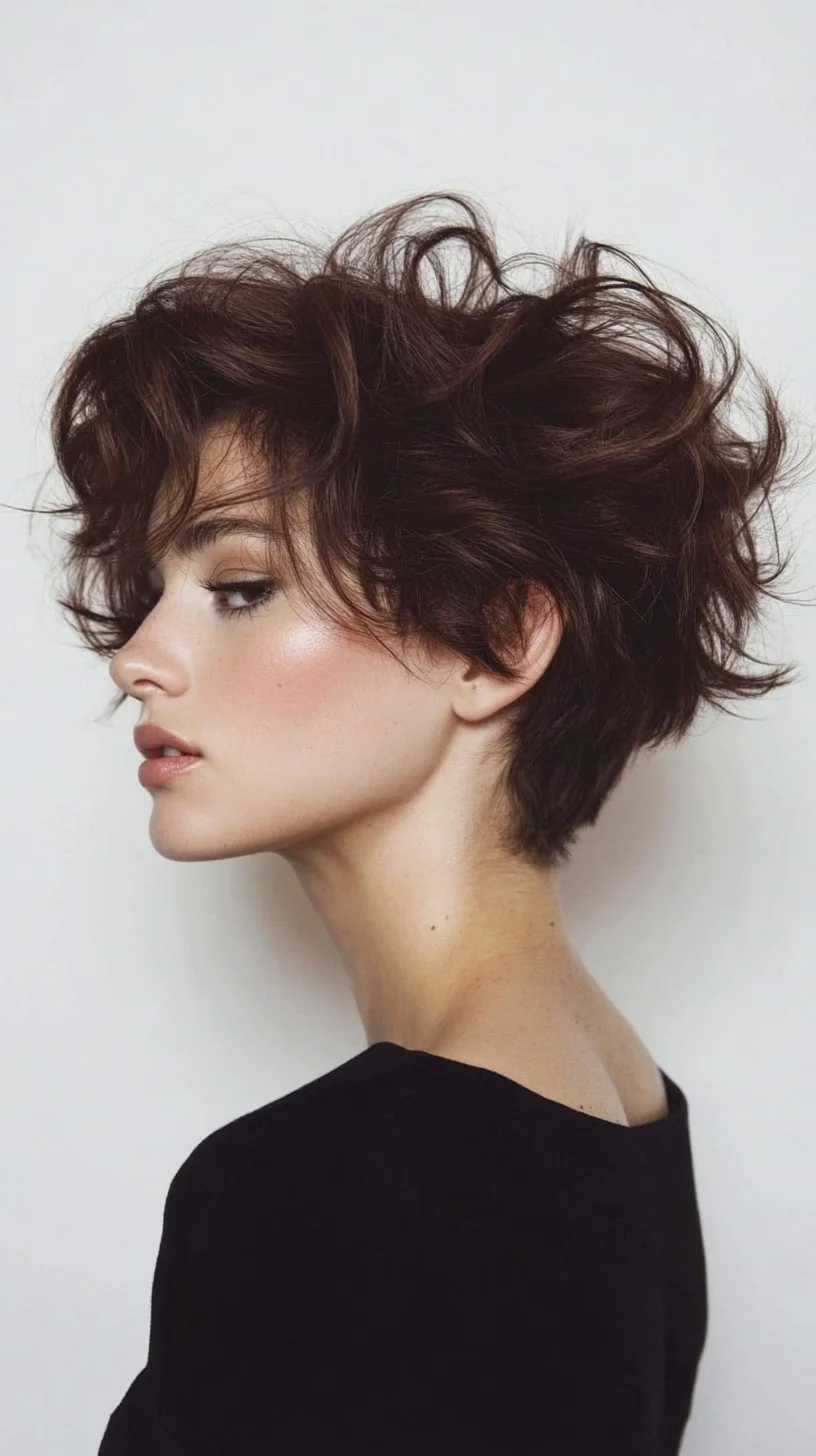 Effortless Texture: The Chic Modern Pixie with Lush Volume