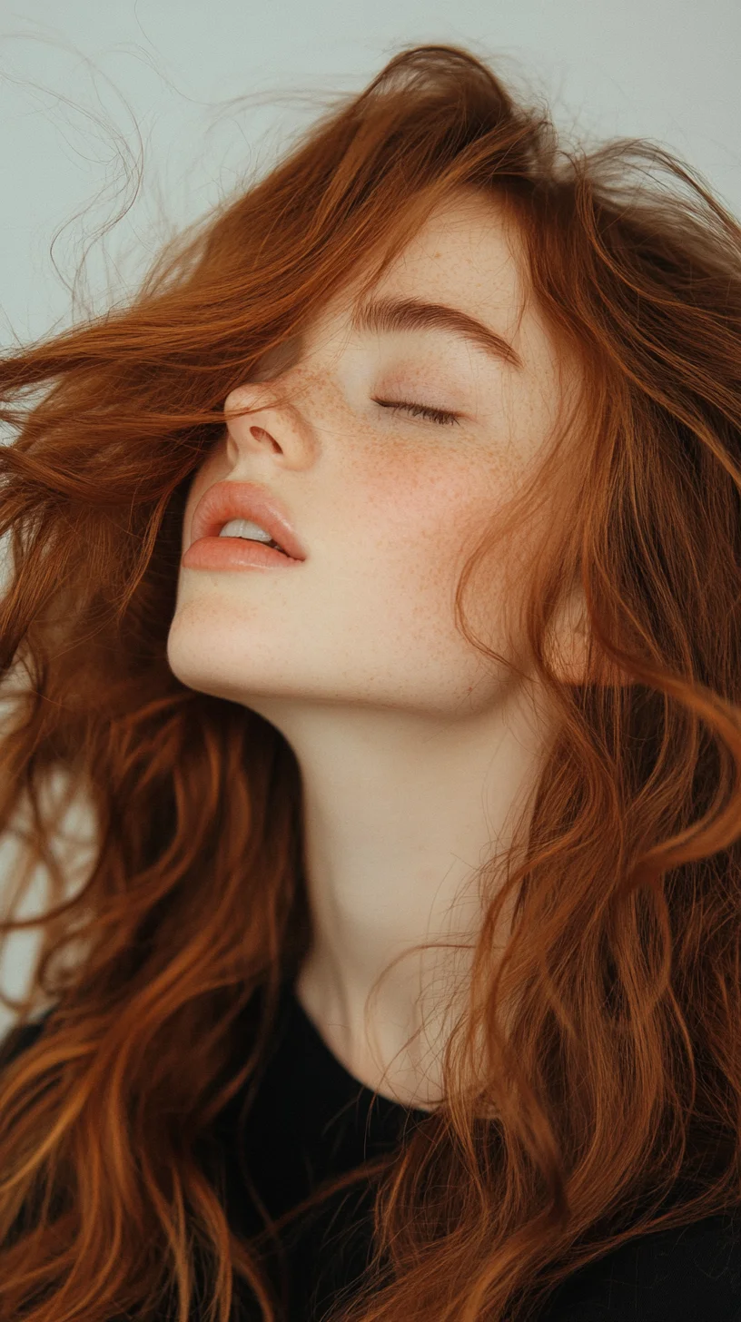 effortlessly beautiful the luscious flowing waves of red tresses