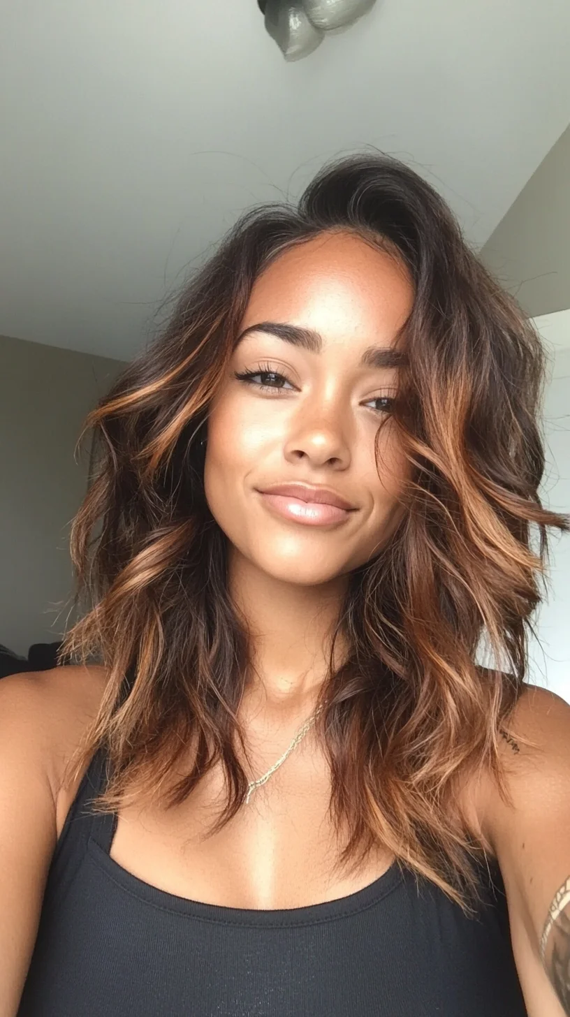 Effortlessly Chic Beach Waves with Luscious Highlights