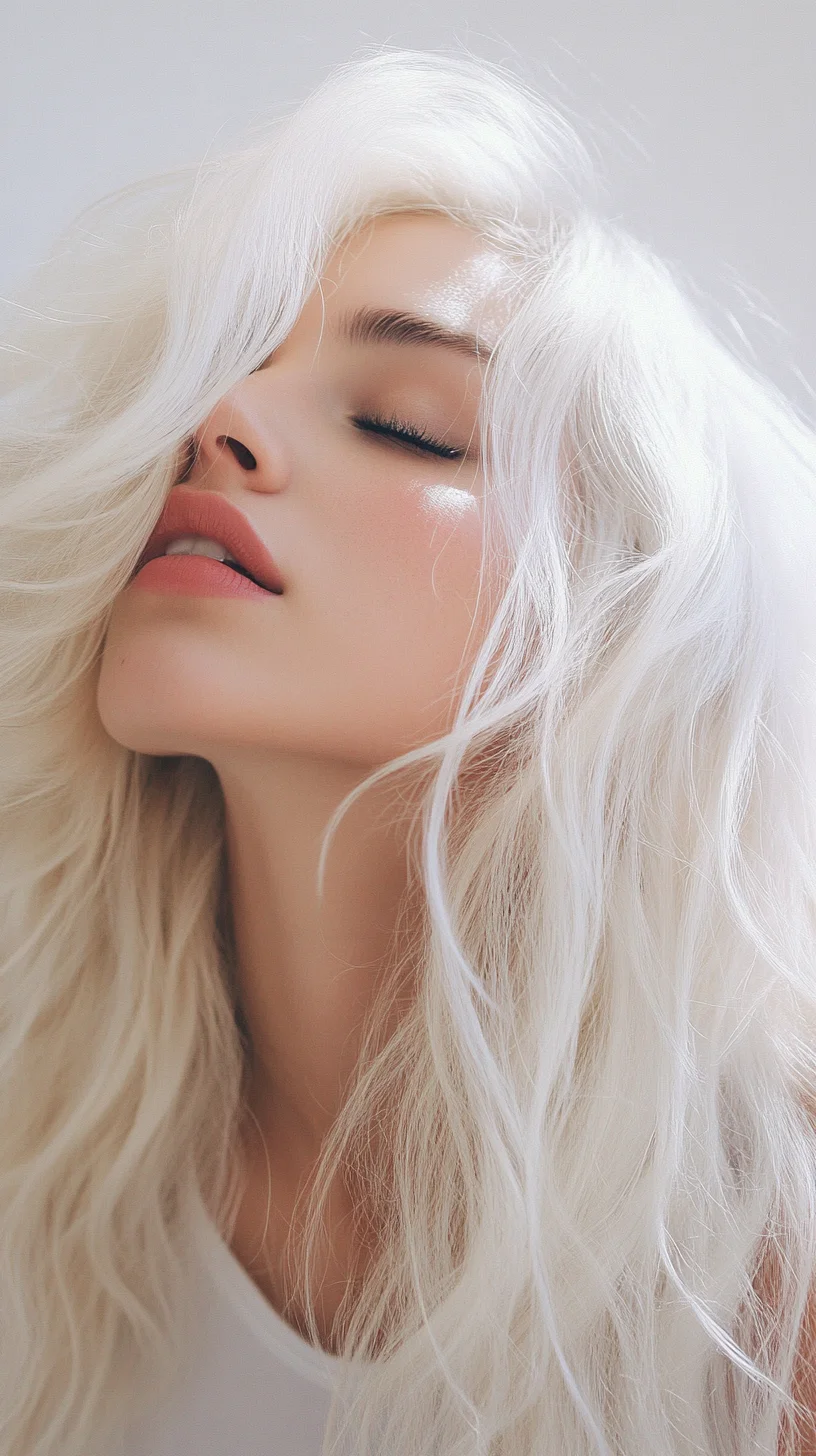 Effortlessly Chic: Embrace the Dreamy Waves of Textured Platinum Hair