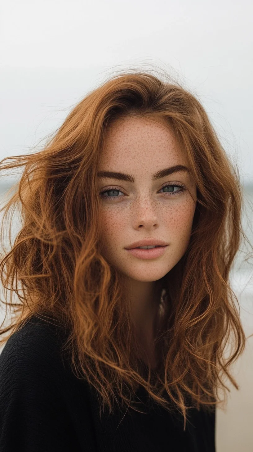 Effortlessly Chic: Embrace the Natural Waves of Romantic Red Tresses