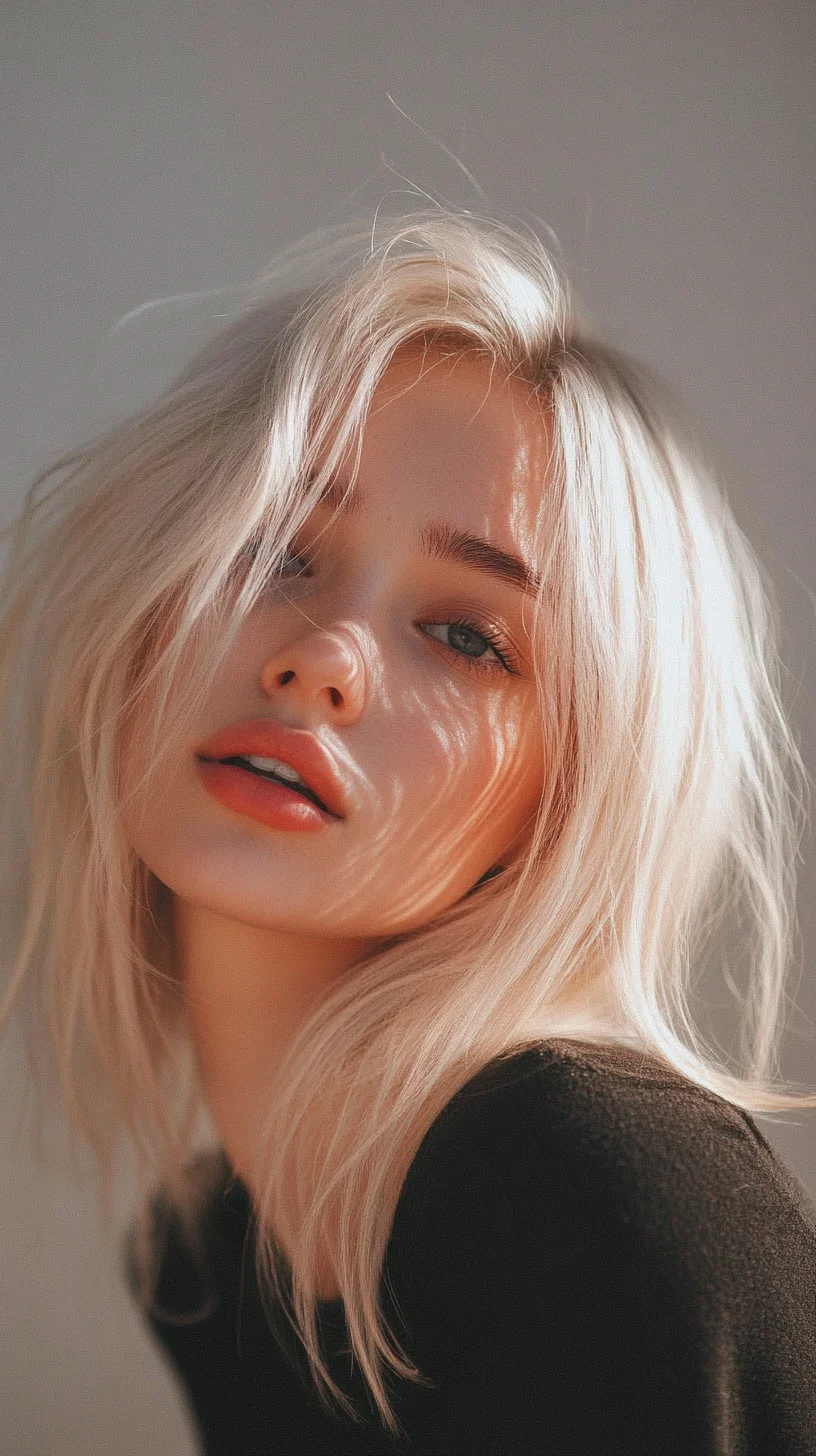 Effortlessly Chic: Embrace the Tousled Layers of this Modern Blonde Hairstyle