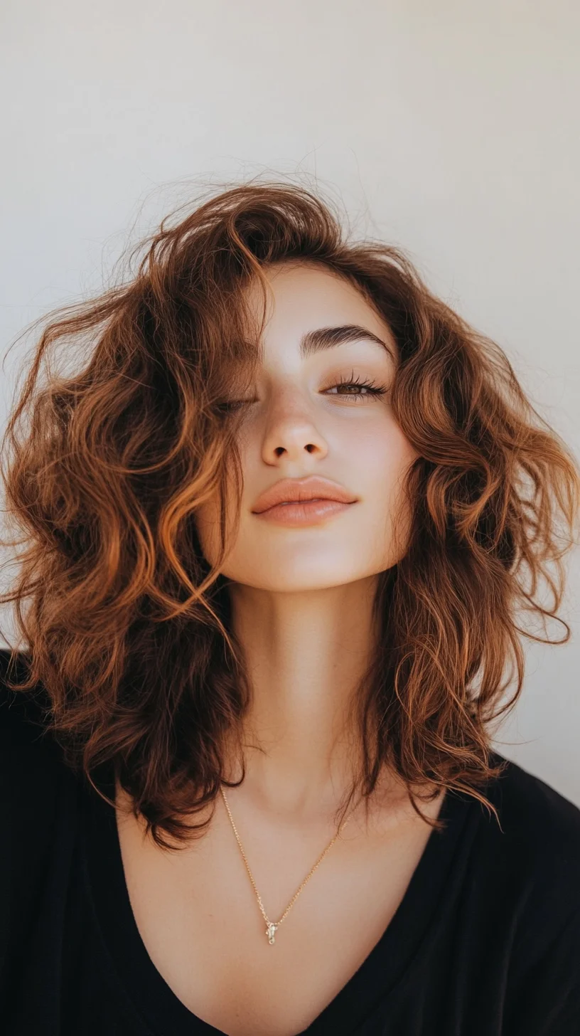 Effortlessly Chic: Embrace Your Natural Curls with a Modern Shoulder-Length Cut