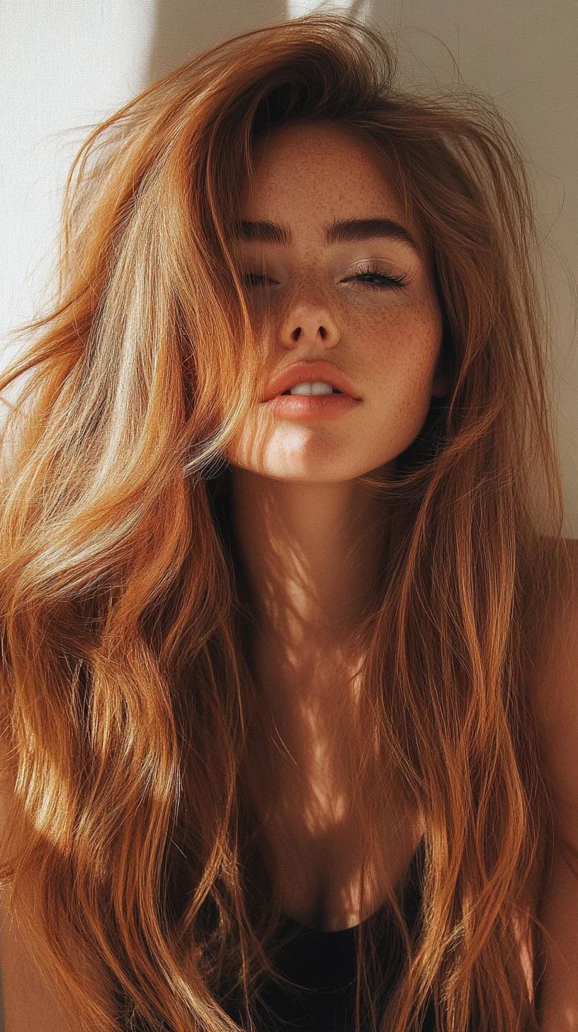 Effortlessly Chic: Long, Luscious Waves with Sun-Kissed Highlights