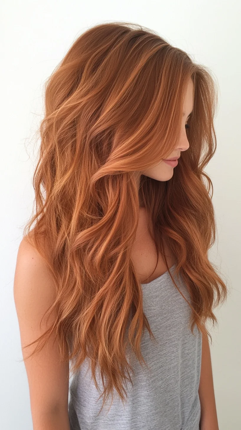 Effortlessly Chic: Romantic Waves in Stunning Ginger Tones