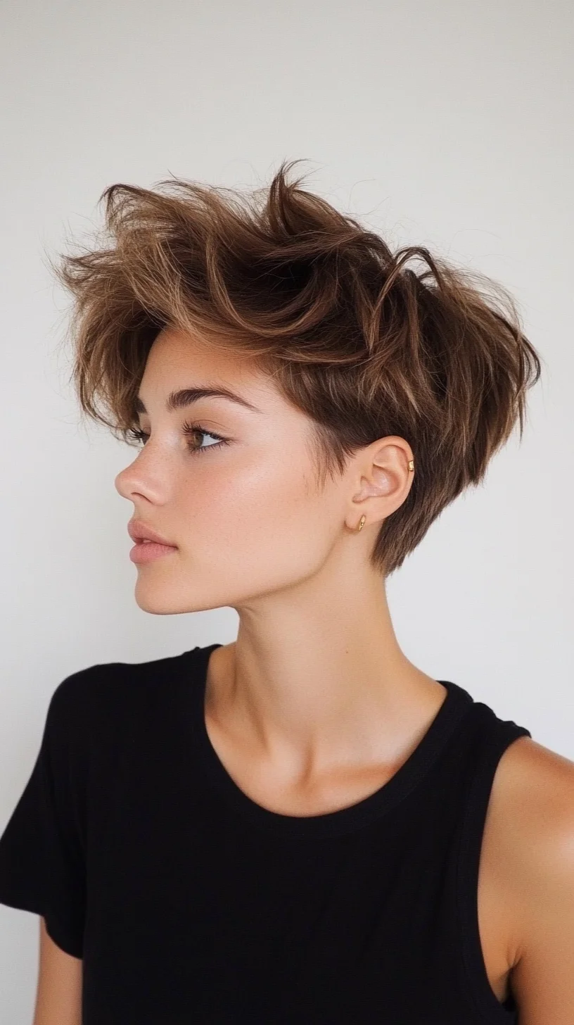 Effortlessly Chic Textured Pixie: The Perfect Blend of Bold and Feminine