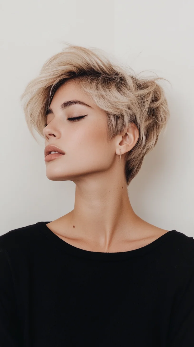 Effortlessly Chic: The Fluffy Textured Pixie Cut