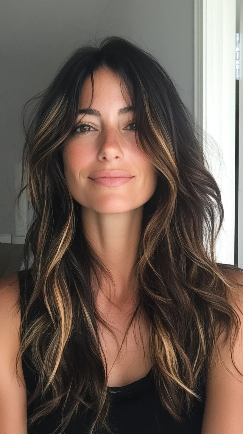 Effortlessly Chic: The Loose Beach Waves with Face-Framing Highlights