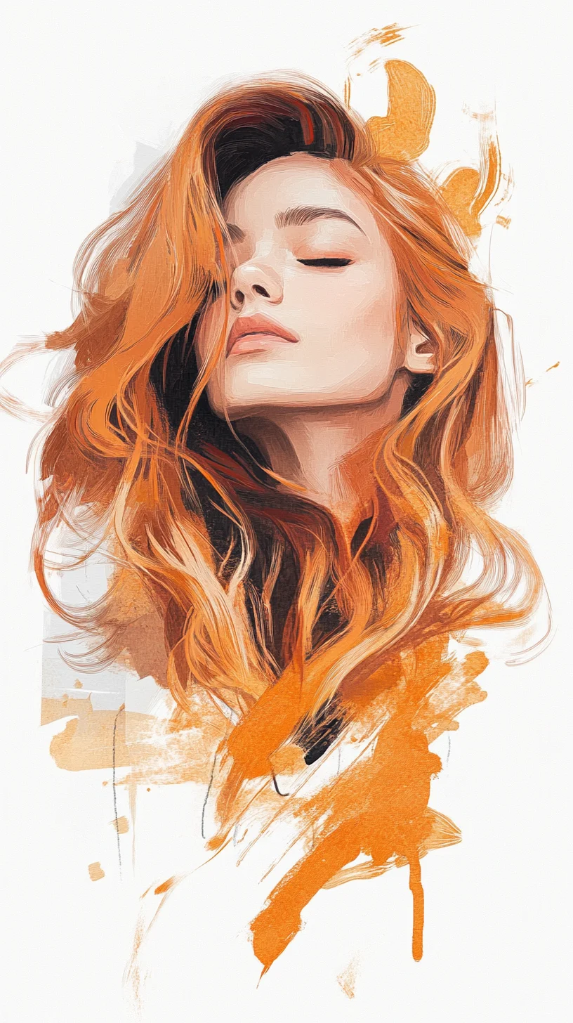 Effortlessly Chic: The Luscious Layered Waves in Fiery Orange