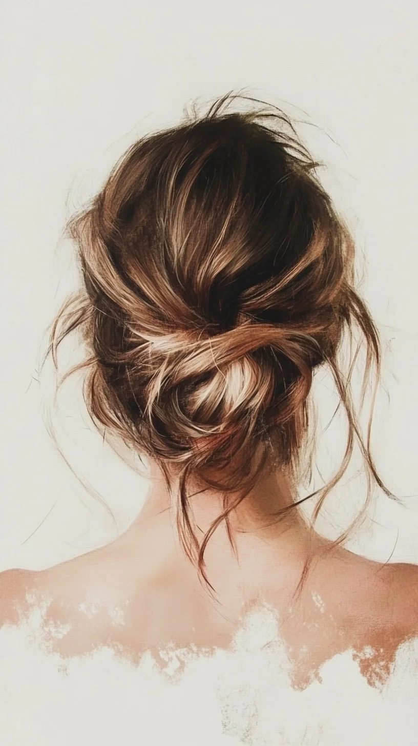 Effortlessly Chic: The Perfect Messy Bun with Sun-Kissed Highlights