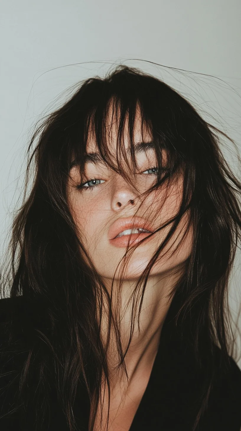 Effortlessly Chic: The Tousled Lush Layers with Face-Framing Bangs