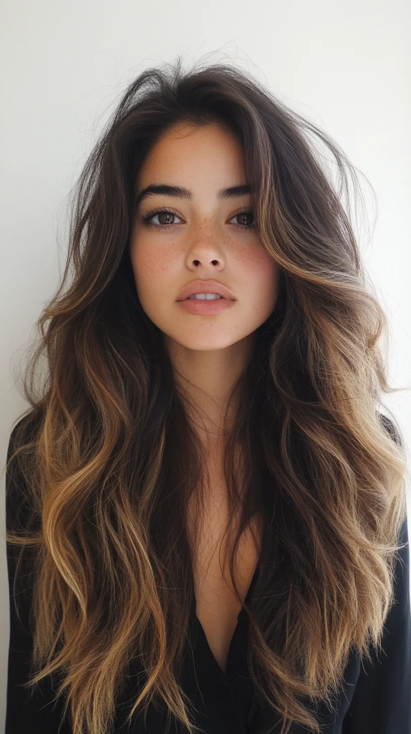 Effortlessly Chic: Voluminous Waves with Luminous Ombre Highlights