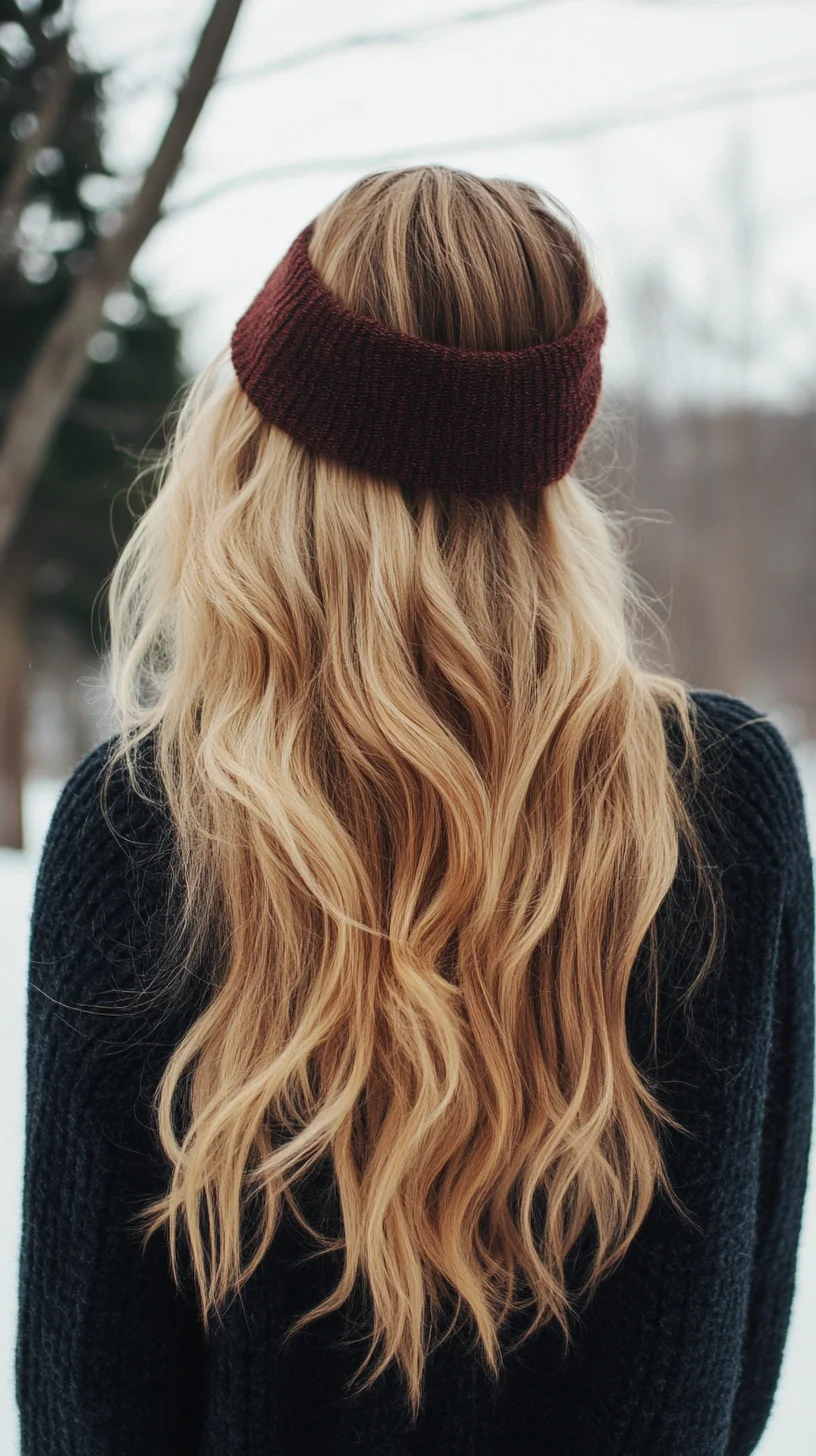 Effortlessly Chic Waves with a Cozy Knit Headband