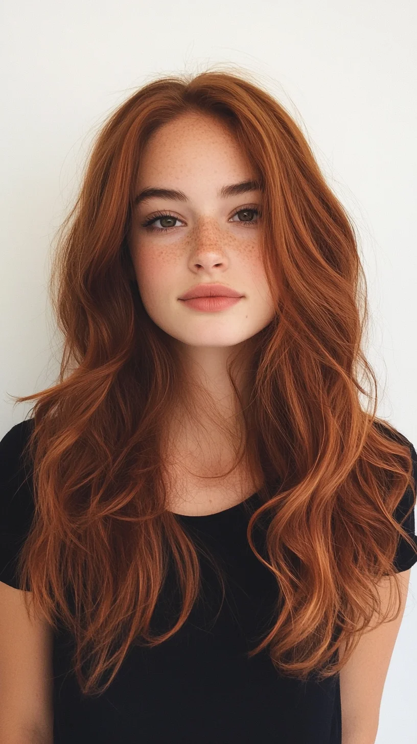 Effortlessly Glamorous: Embrace Luscious, Wavy Copper Locks!