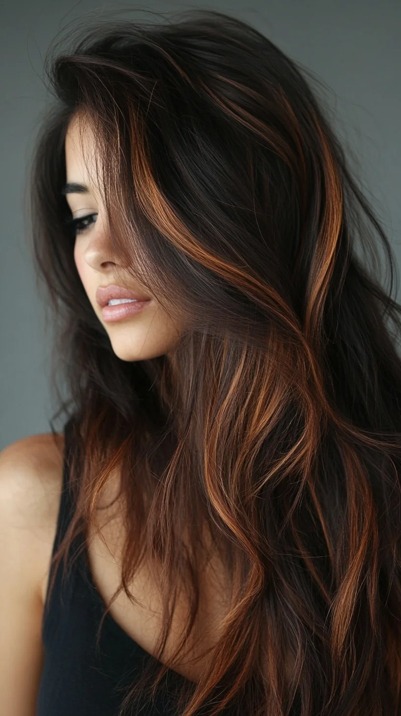 Effortlessly Glamorous: Loose Waves with Bold Caramel Highlights