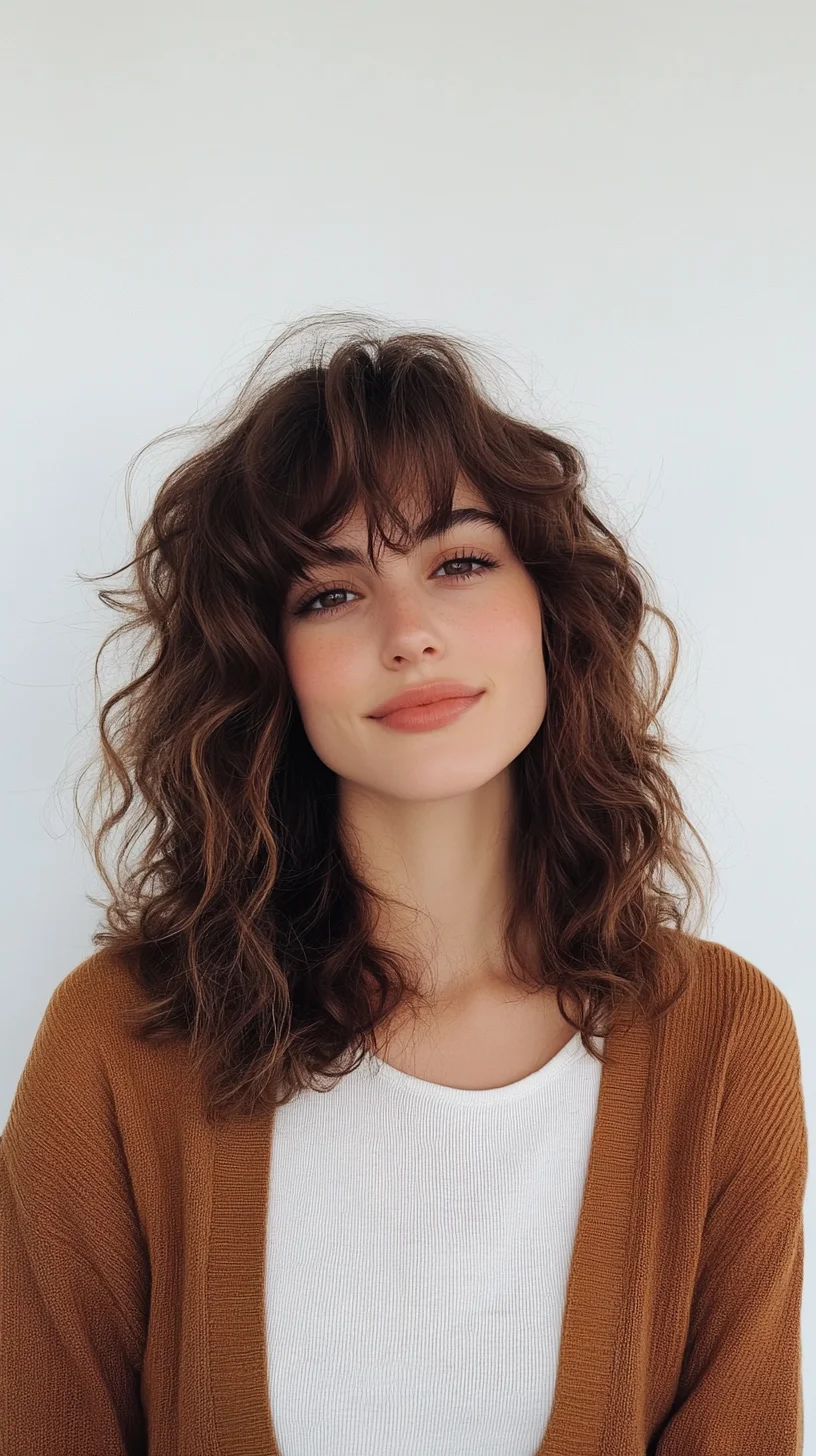 Embrace the Effortless Waves: Stylish Curly Hair with Bangs