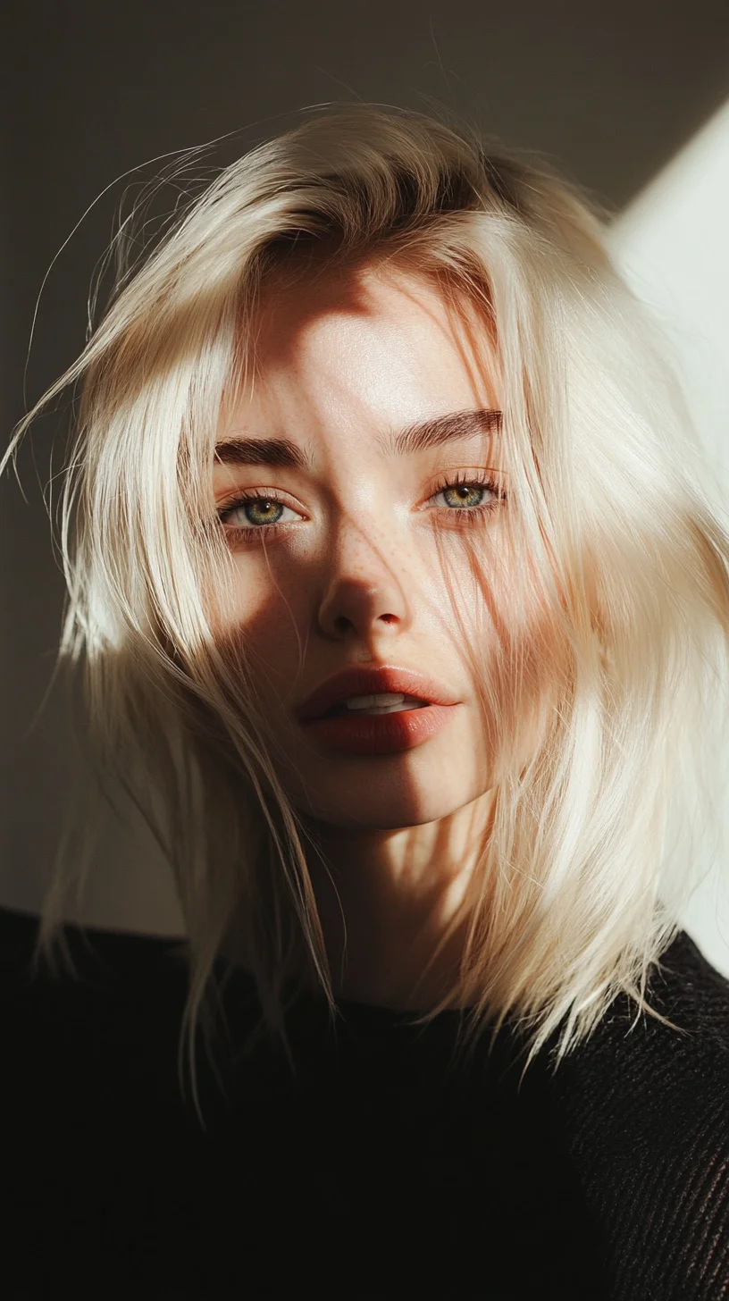 Heading: Effortlessly Chic: The Tousled Blonde Bob with Sun-Kissed Dimension